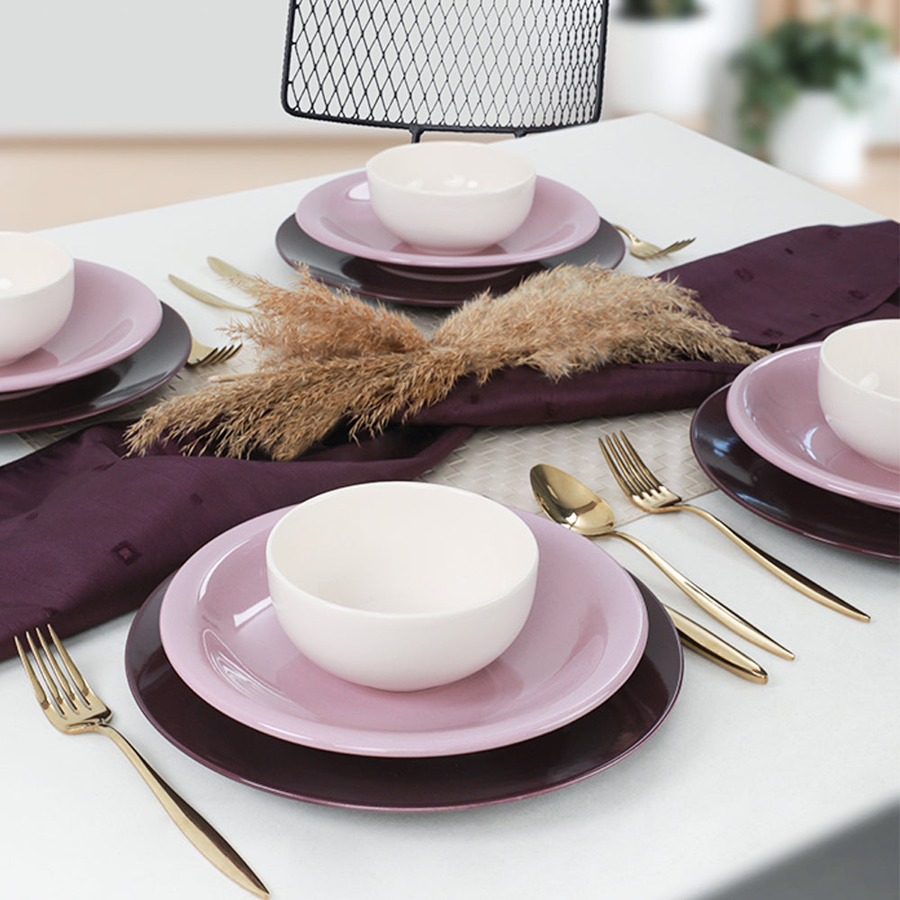 Degrade Violet Purple Geschirr set 4 Personen 12-teilig