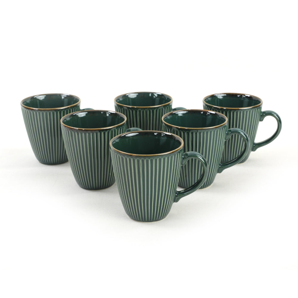 Emerald Green Coffee Cup Mug set 6-Pieces