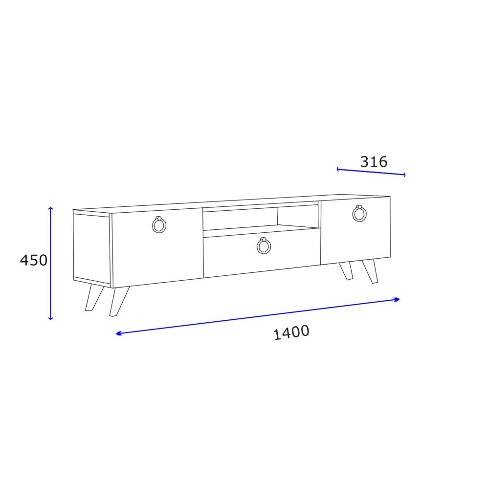 TV stand 140 cm Standing - Oak | Luxury