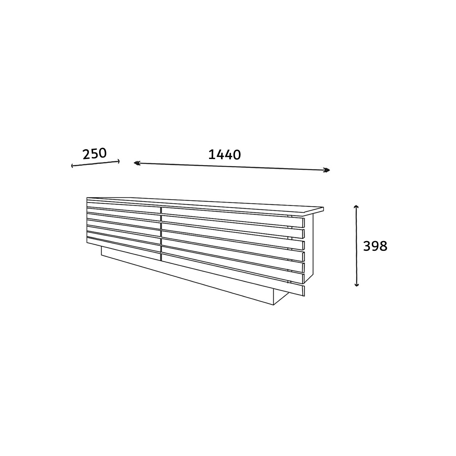 TV stand 144 cm Standing - Oak - Wall panel style | Valii