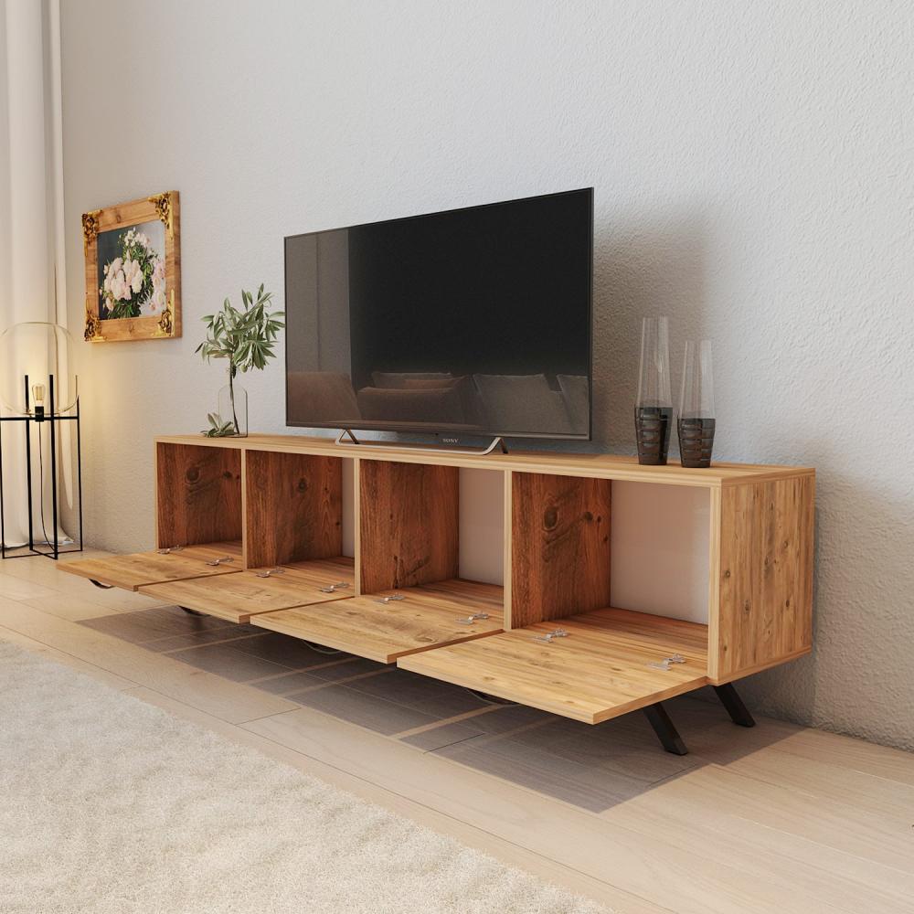 TV Lowboard 150 cm Stehend – Eiche 4 Türen | Linco