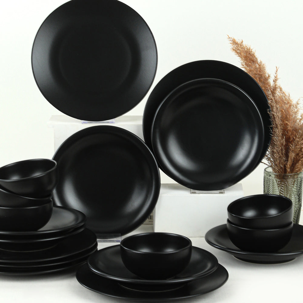 Alpha Matte Black Dinner set 30 Pieces 6 Persons