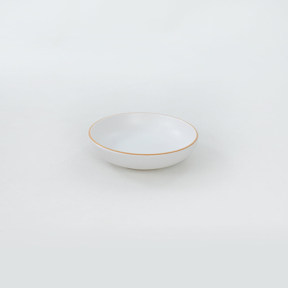 Gold Line White Tapas/Snack/Sauce plate 13 Cm 6 Pieces