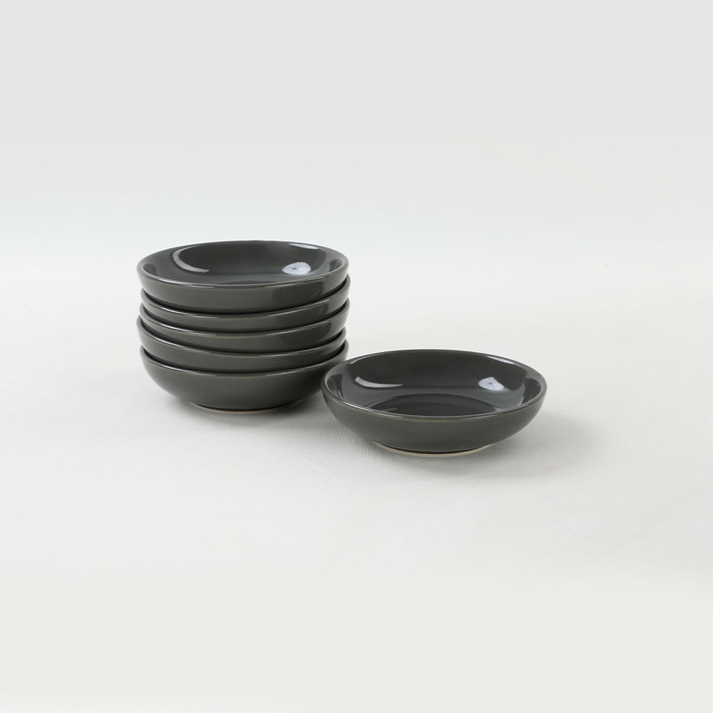 Gray Tapas/Snack/Sauce plate 13 Cm 6 Pieces