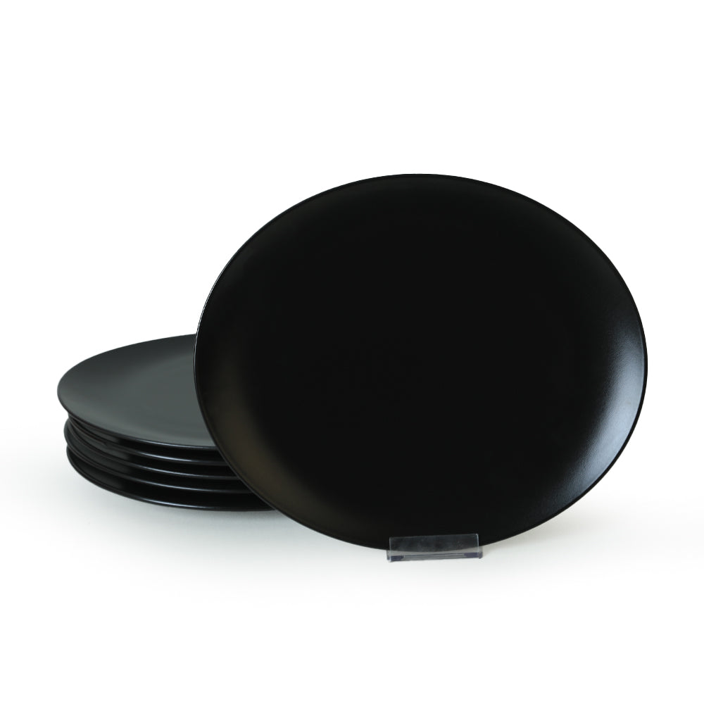 Matte Black Stella Serving Plate 32 cm 6 Pieces