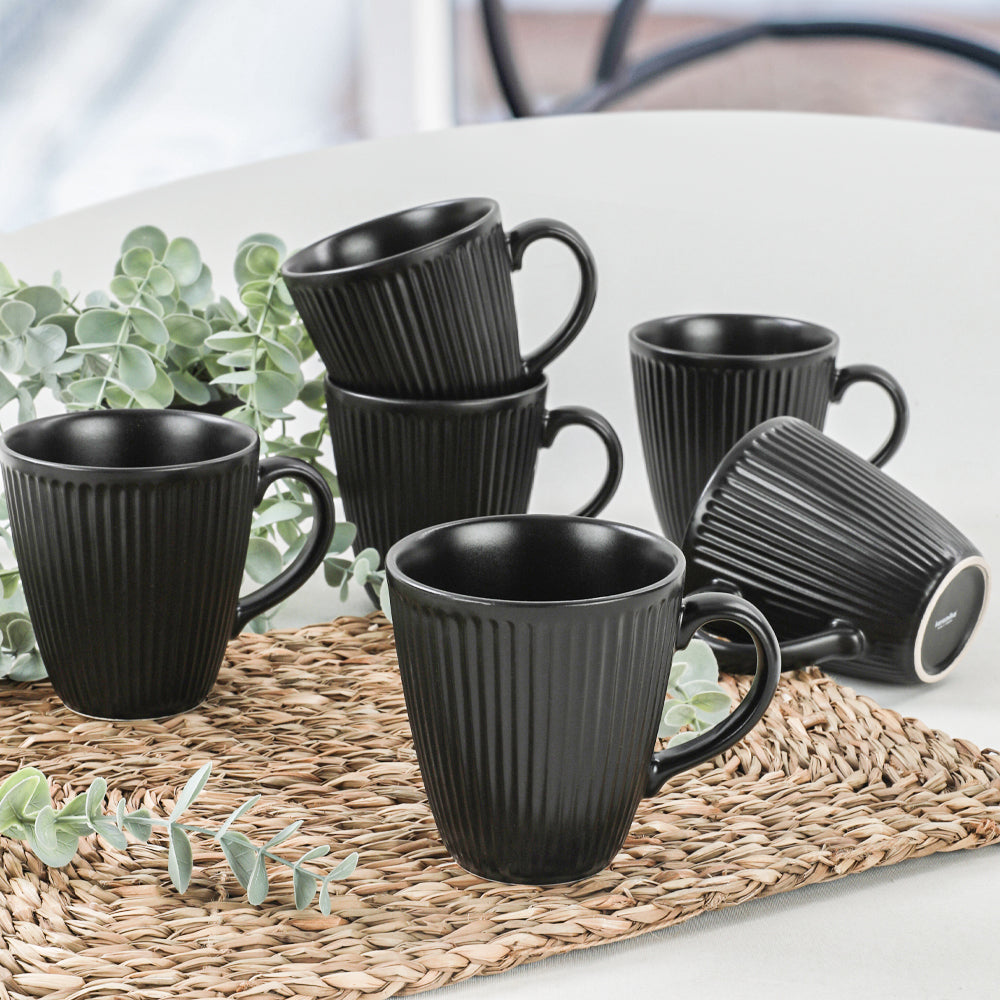 Mattschwarze Myra-Tasse 10 cm 6 Stück