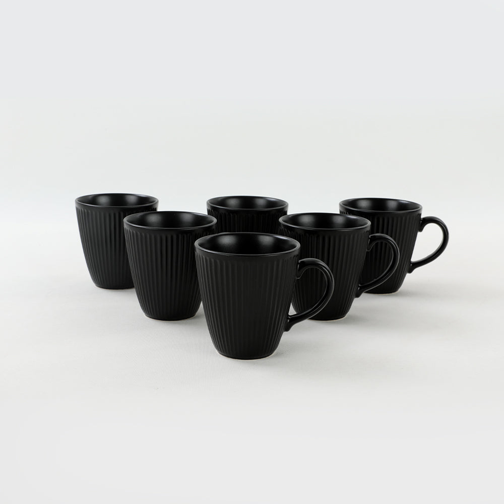 Mattschwarze Myra-Tasse 10 cm 6 Stück