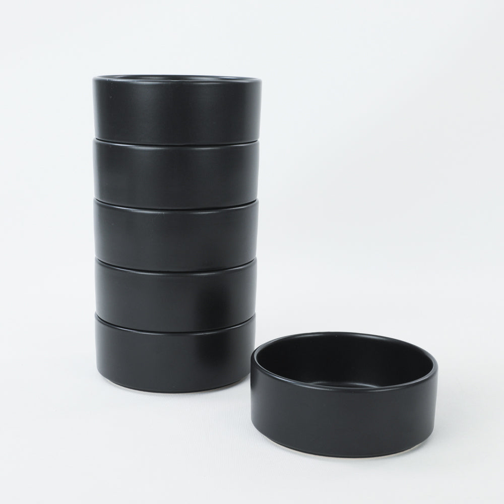 Matte Black Stackable Soup bowl 14 Cm 6 Pieces