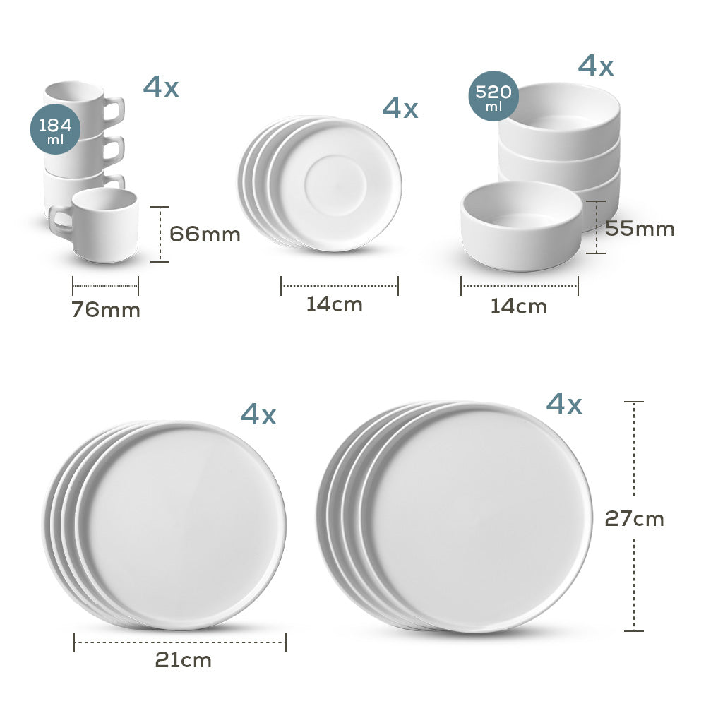 River Stackable Dinner/Breakfast set 20 Pieces 4 Persons - 817639