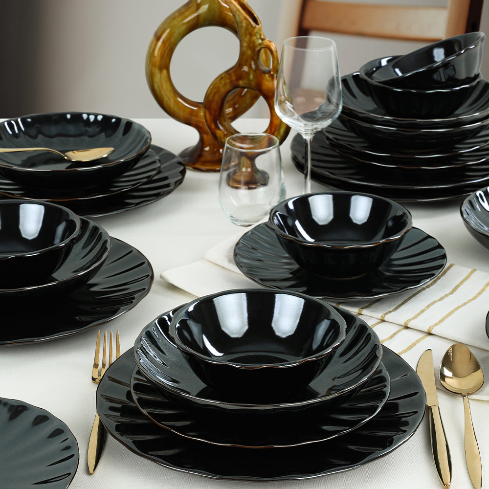 Shizen Sirius Black Dinner set 24 Pieces 6 Persons