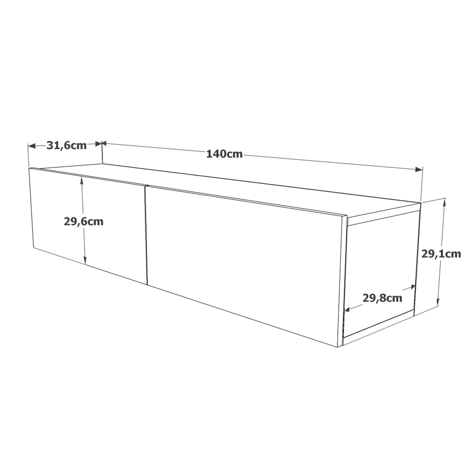 TV Stand 140 cm Floating | Bayeux