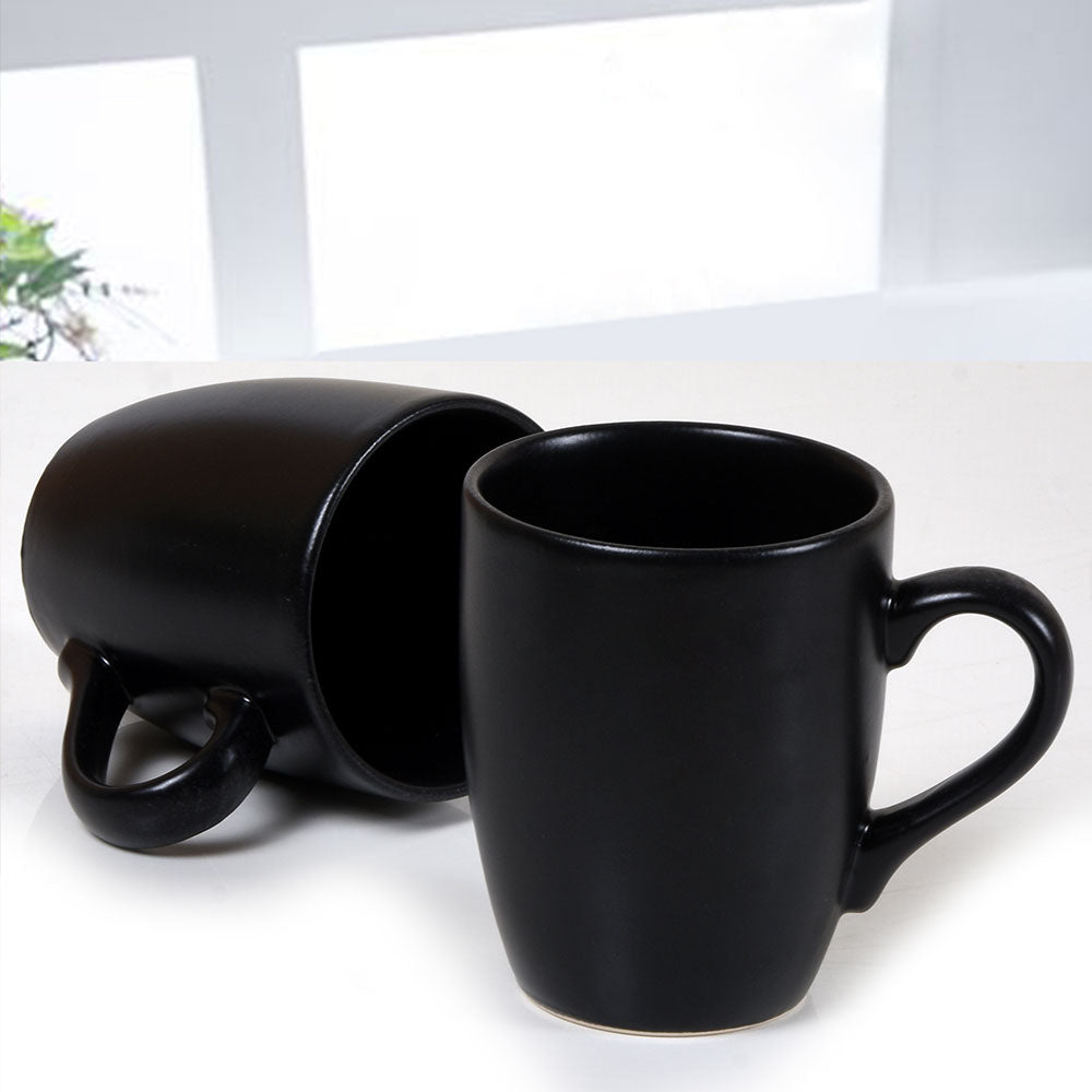 Matte Black Mugs / Coffee cups set 11 cm 6 pieces