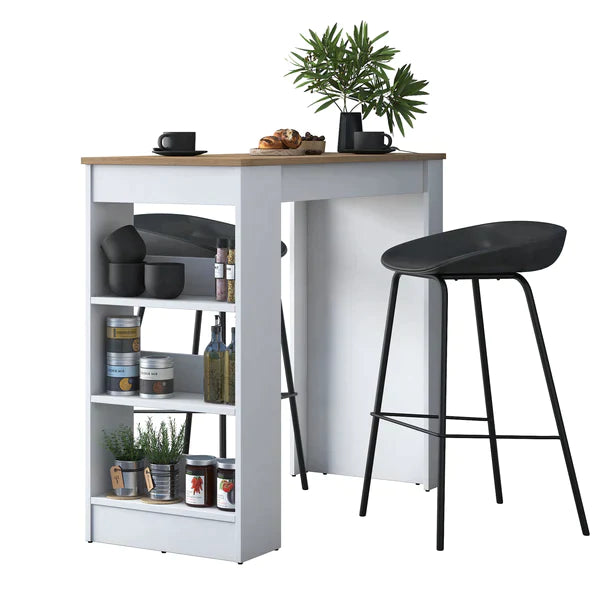 White Bar table with 3 shelves | Bora