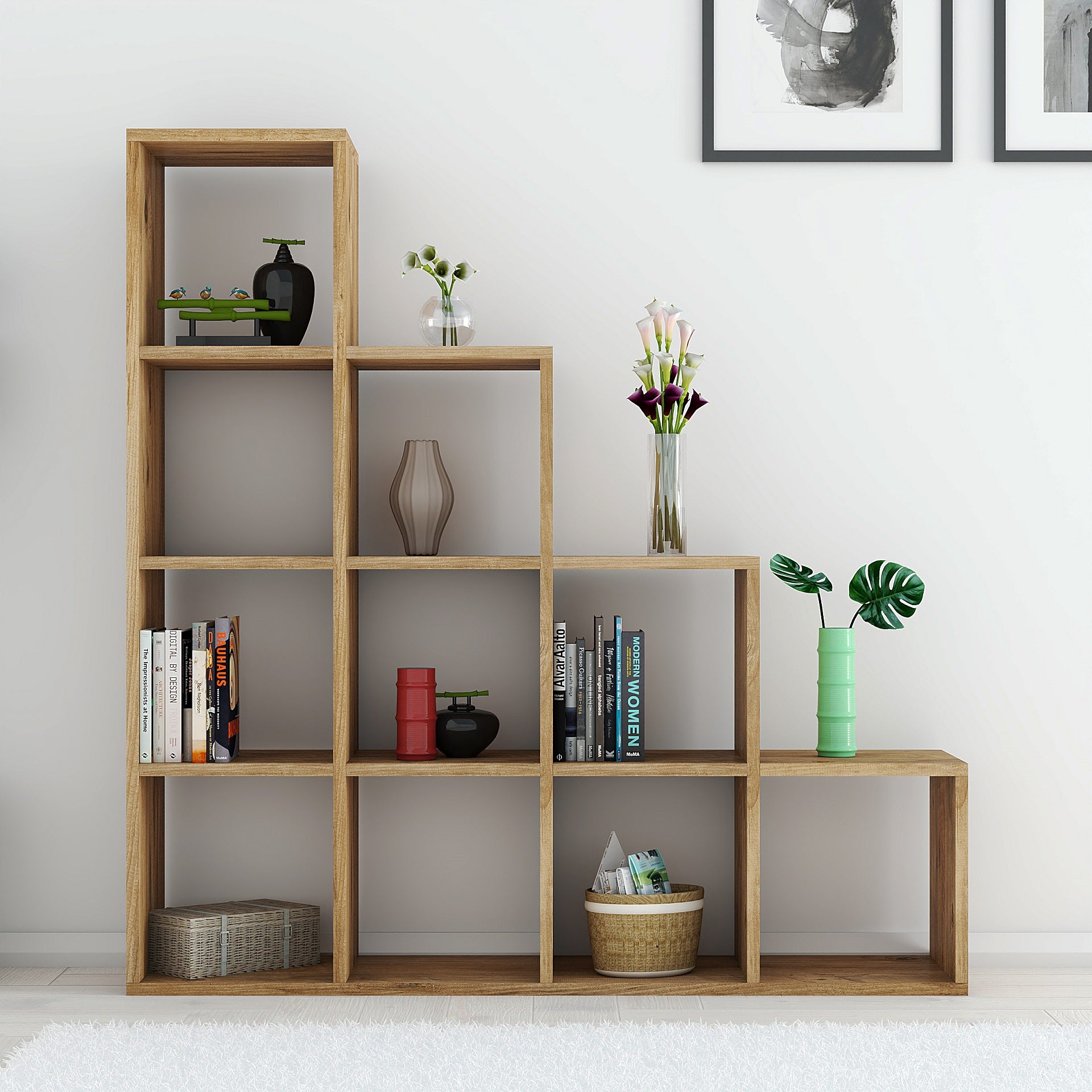 Bookcase Brown Oak | Stair form