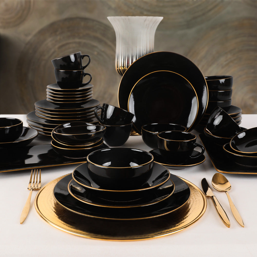 Aegea Gold Black Geschirr set 44-teilig 6 Personen