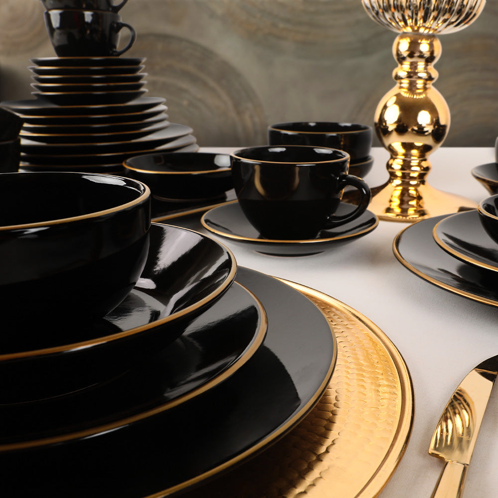 Aegea Gold Black Geschirr set 44-teilig 6 Personen