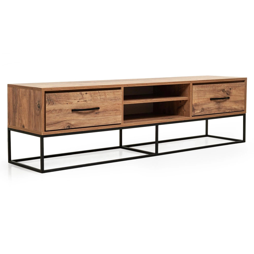 TV stand 140 cm Oak with Metal legs | Vonsild