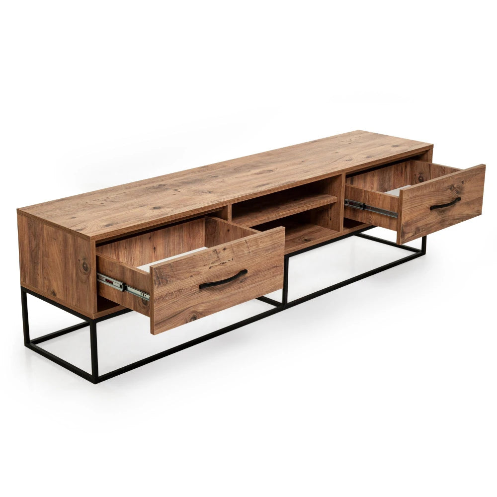 TV stand 140 cm Oak with Metal legs | Vonsild