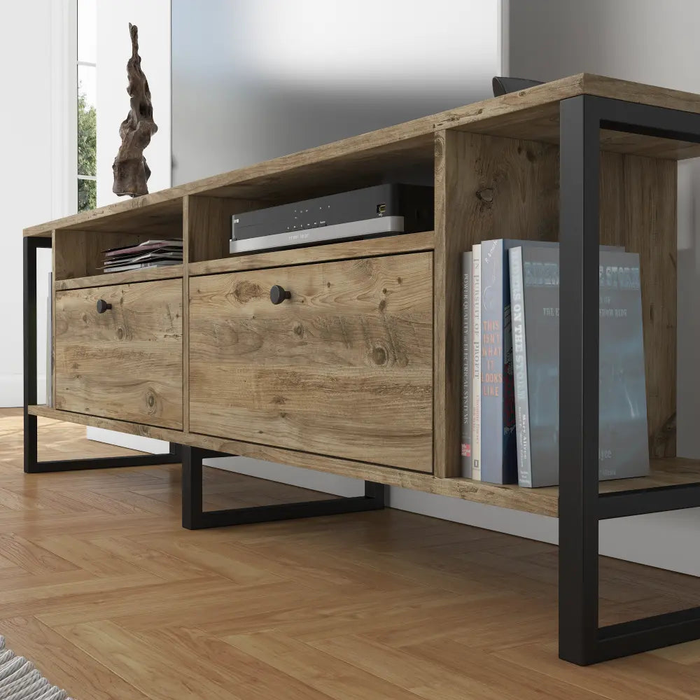 TV Stand 150 cm Standing - Oak - Industrial | Vidsel