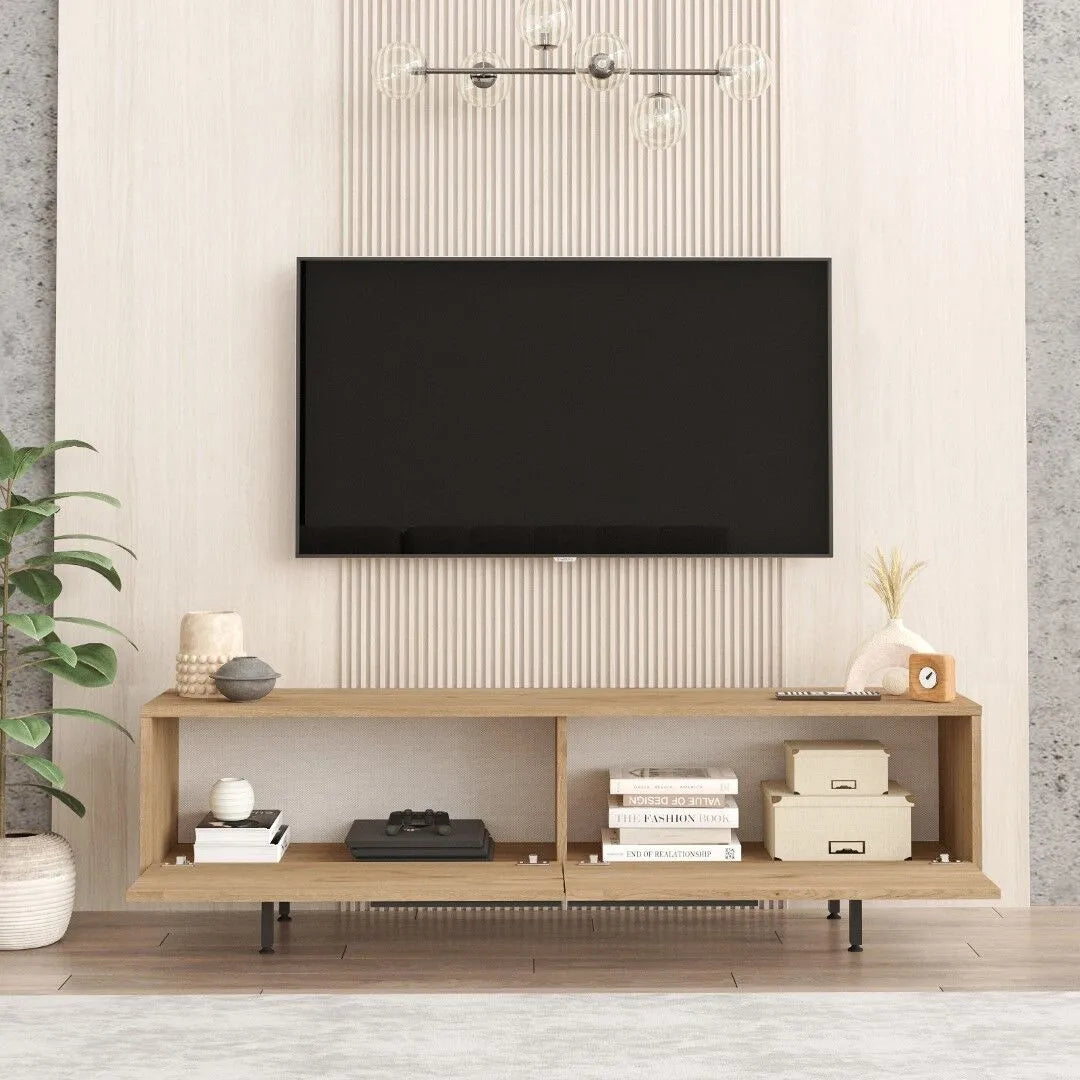 TV Lowboard Rattan 160 cm Stehend | Wave