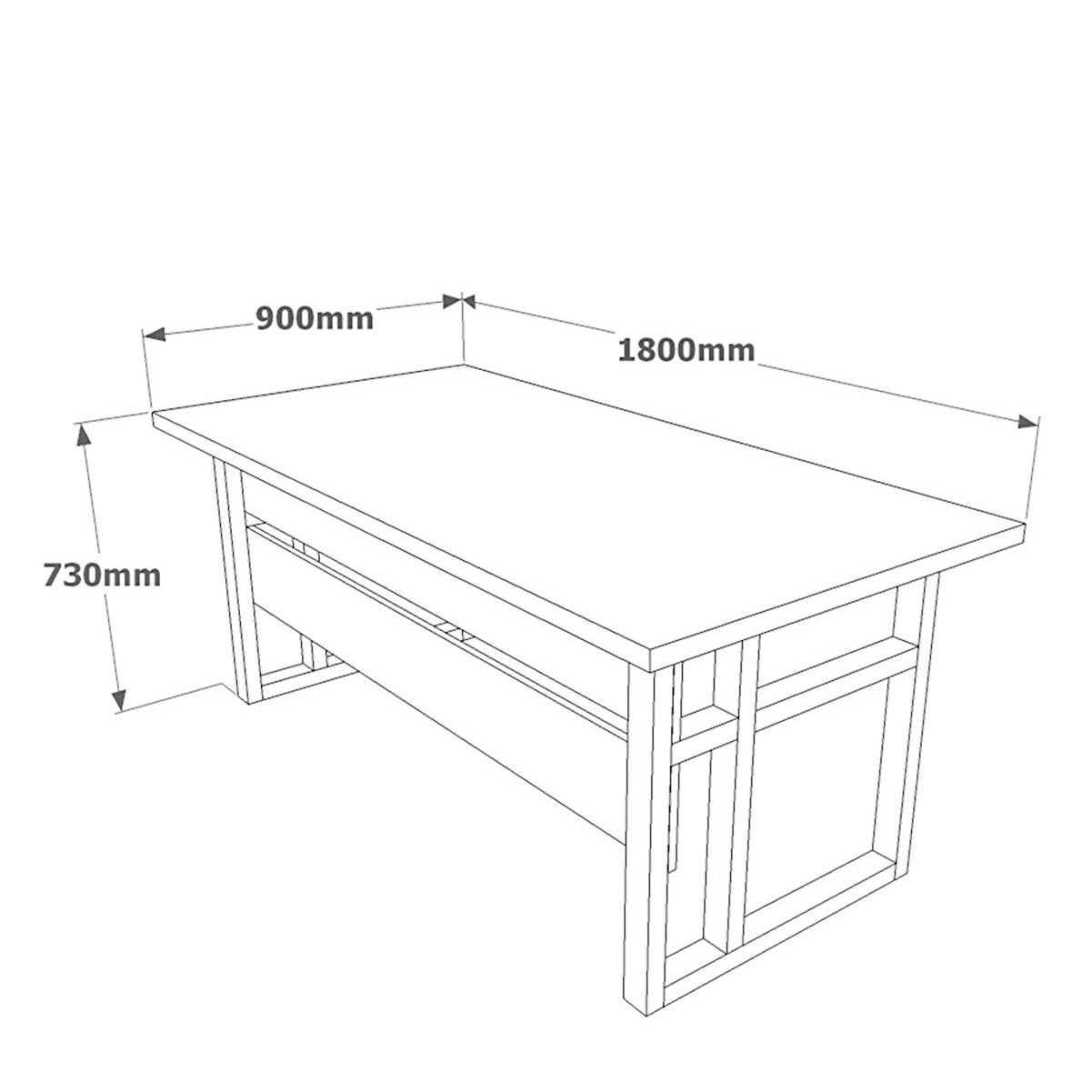 Office desk 180x90 cm | Metal legs