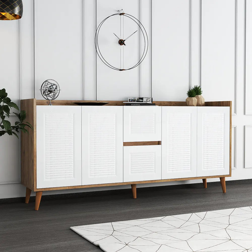 Sideboard White-Oak 4-doors 2-drawers | Habo