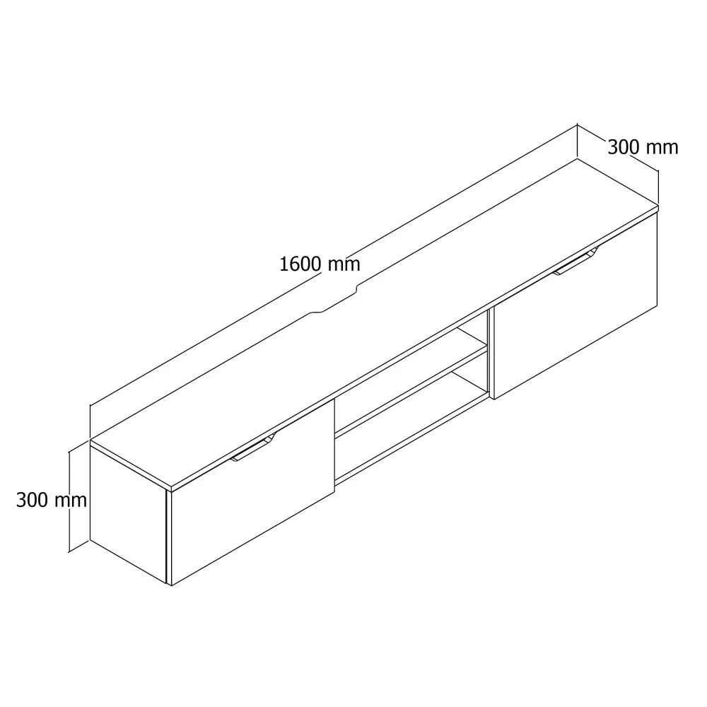 TV Lowboard 160 cm schwimmend | Bjurholm