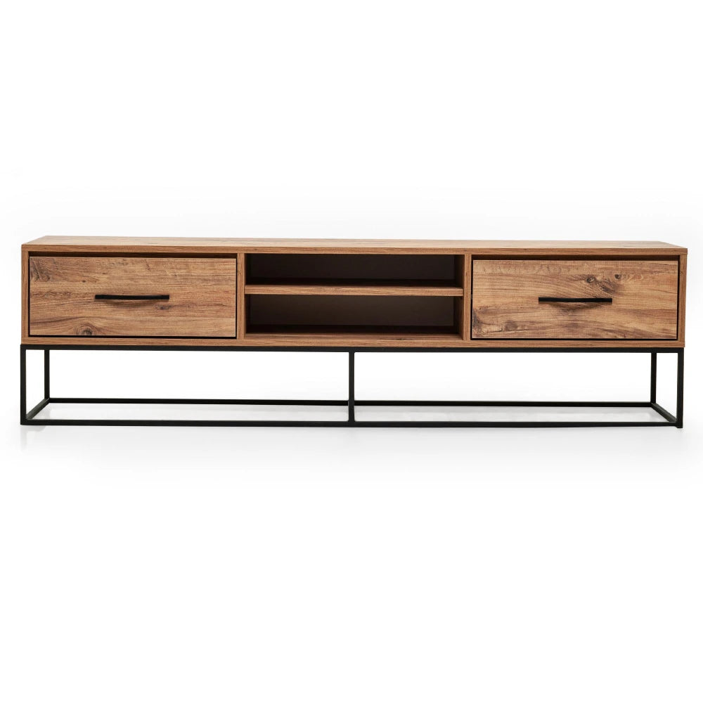 TV stand 180 cm Standing - Oak with Metal legs | Kolding