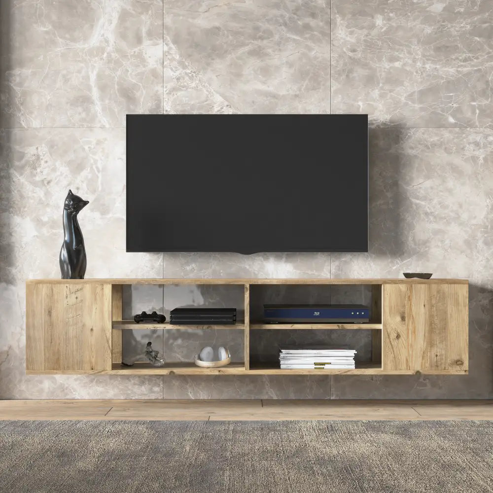 TV Lowboard 180 cm schwebend – Holzmaserung | Alvesta