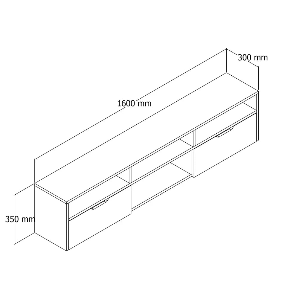 TV Lowboard 160 cm Schwebend - Eiche | Högland