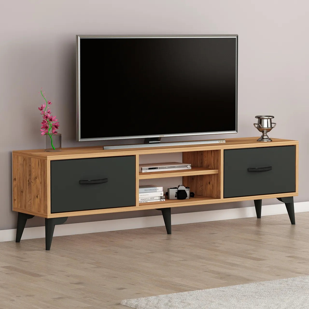 TV Lowboard 180 cm stehend - Eiche | Adak