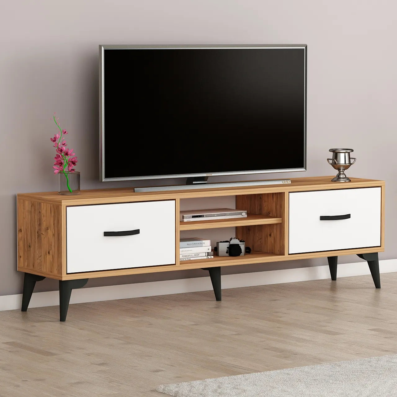 TV Lowboard 180 cm stehend - Eiche | Adak