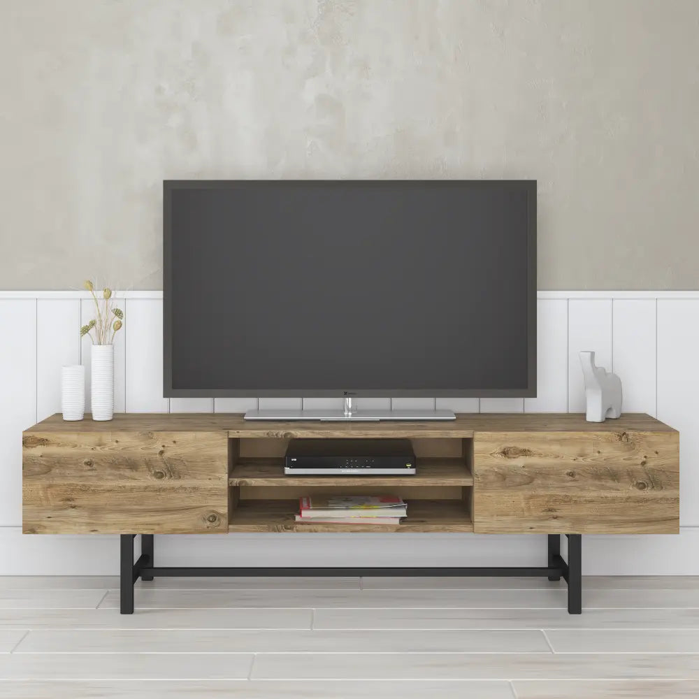 TV Lowboard 160 cm Stehend – mit Metallbeinen Eiche | Arjeplog