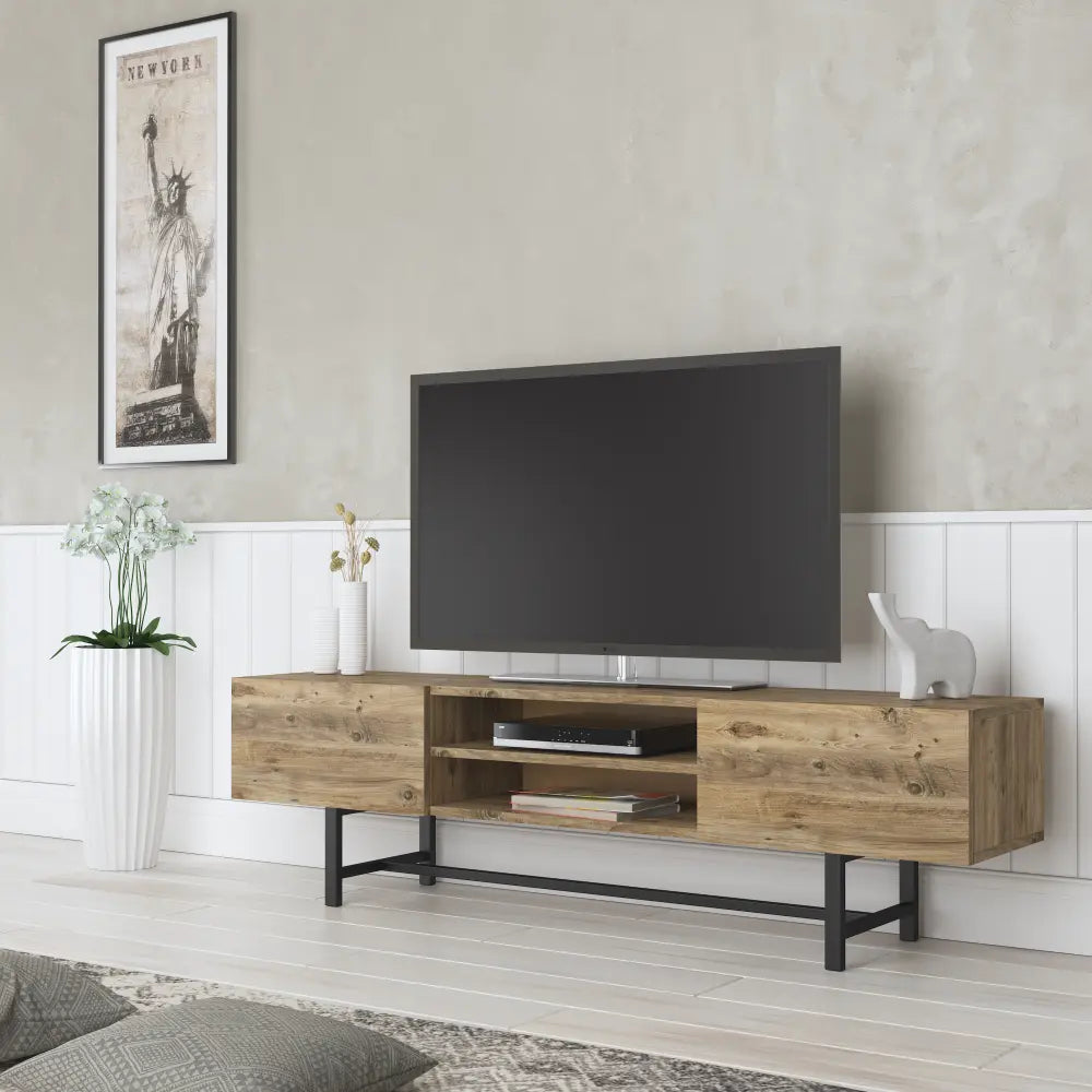 TV Lowboard 160 cm Stehend – mit Metallbeinen Eiche | Arjeplog