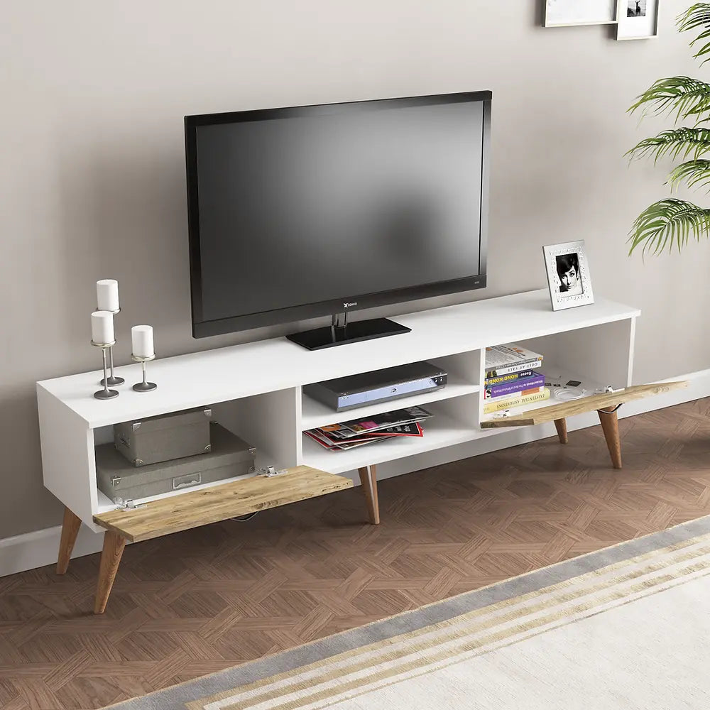 TV Stand 180 cm Standing - Oak-White | Porjus