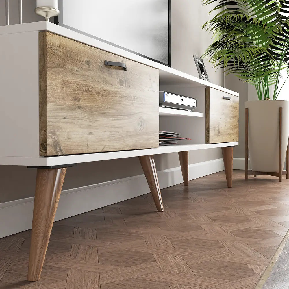 TV Stand 180 cm Standing - Oak-White | Porjus