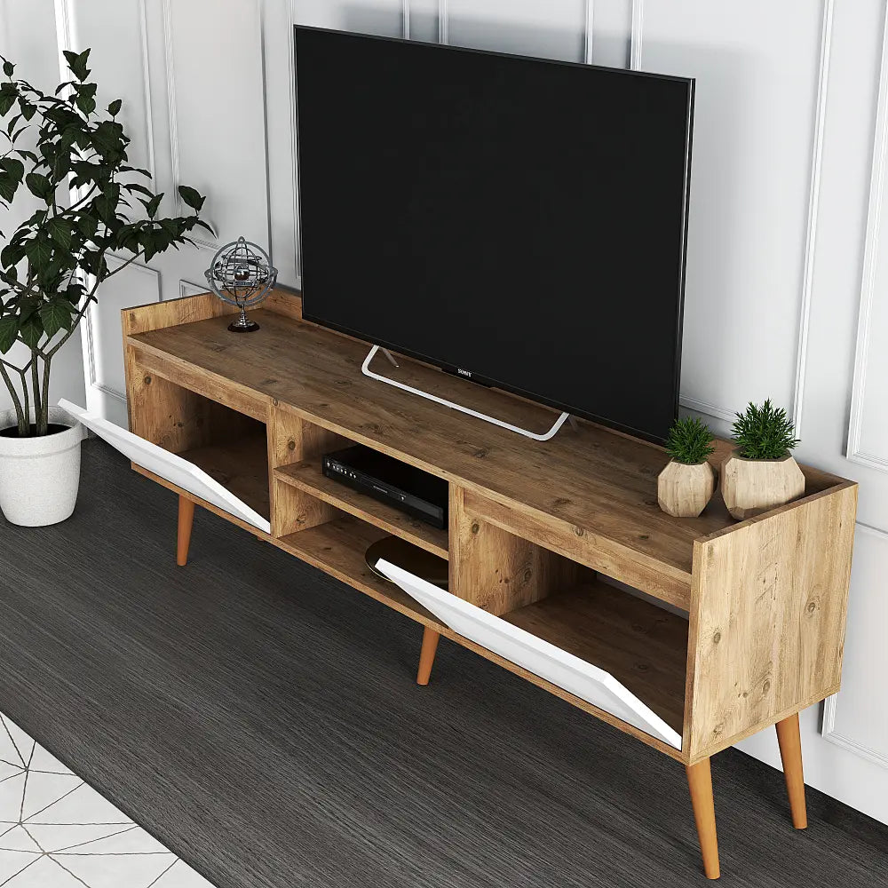 TV Lowboard 180 cm stehend – Weiß-Eiche | Vimmerby