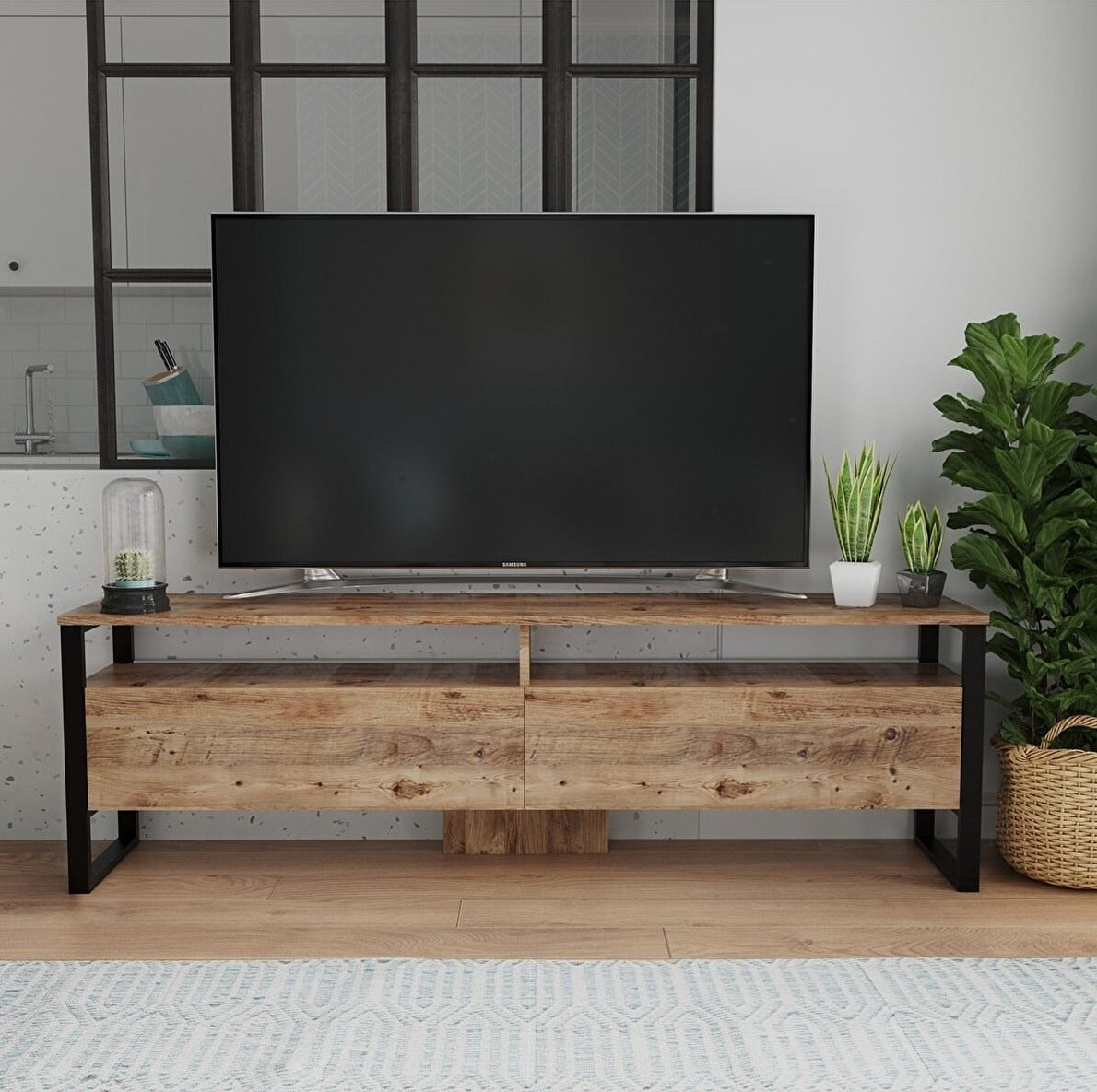 TV stand 180 cm | Industrial Oak