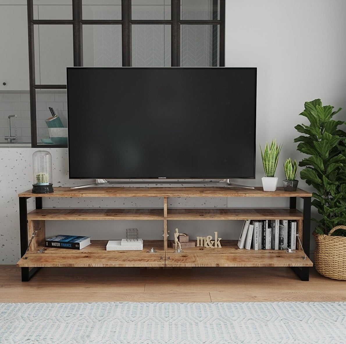 TV stand 180 cm | Industrial Oak